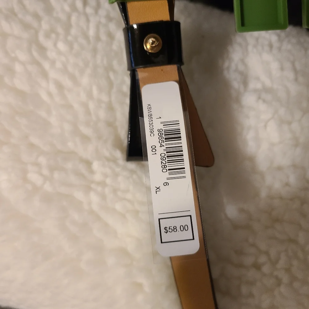 Kate Spade Black Leather Bow Belt with Spade